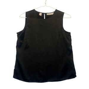 Vintage 90s Office Siren Kate Hill Black 100% Silk Blouse Minimalist QuietLuxury